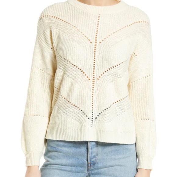 Marine Layer Sweaters - NWT Marine Layer Olivia Crewneck Cashmere Blend Sweater in white